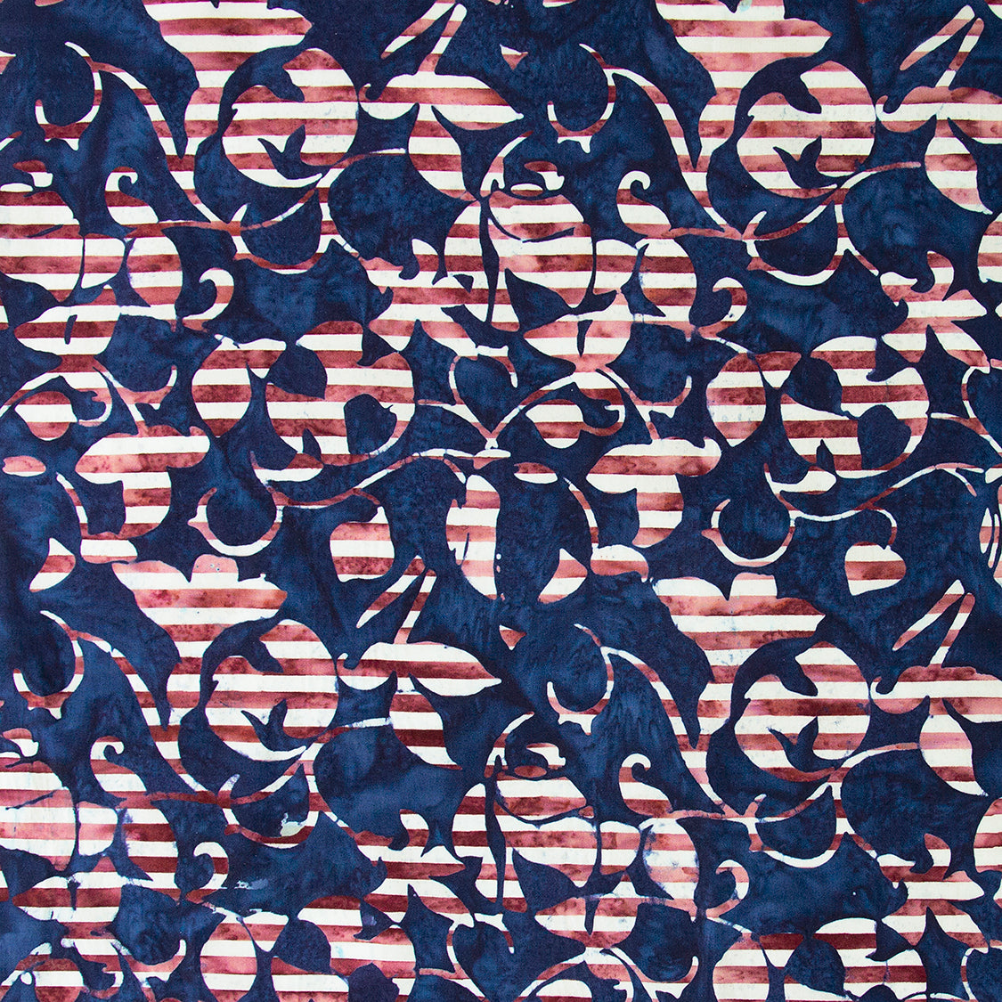 Cherry Blossoms Batik Stripes Blue (5002907320365)