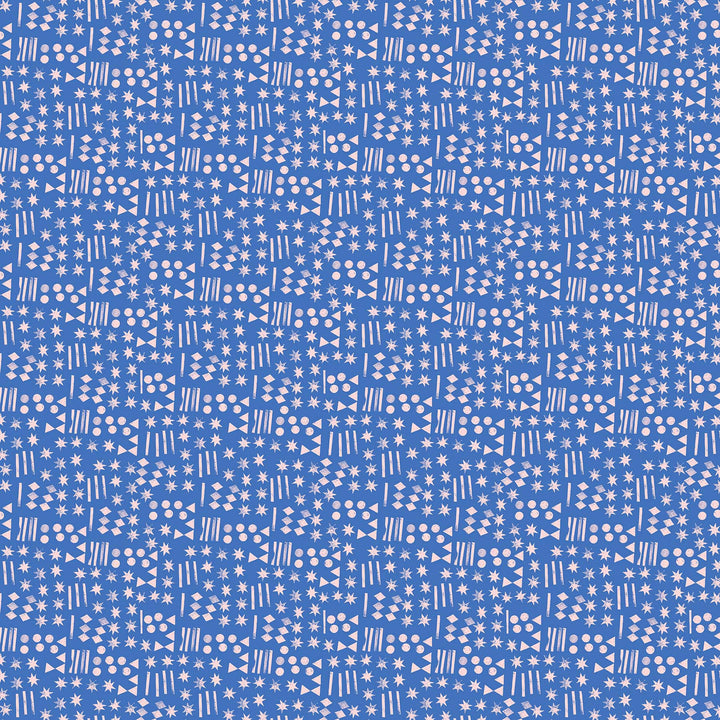 Figo Modern Quilt Fabric Moonlit Voyage by Amy Van Luijk BirdsDoodles Blue Pink (4299823415341)