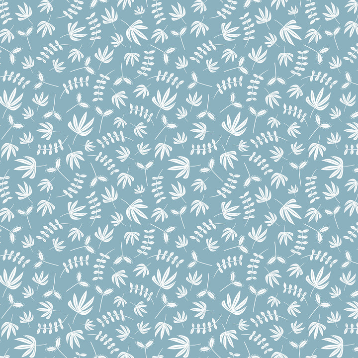 Hand Stitched Plants Blue