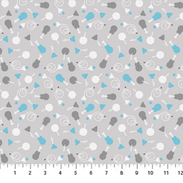 FIGO Fabrics Band Practice Quilt Fabric Instruments Light Grey