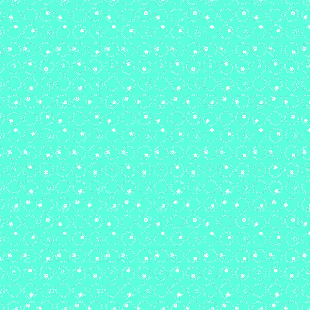 FIGO Quilting Fabrics Lucky Charms Mint Green Clover Patch (591520464941)