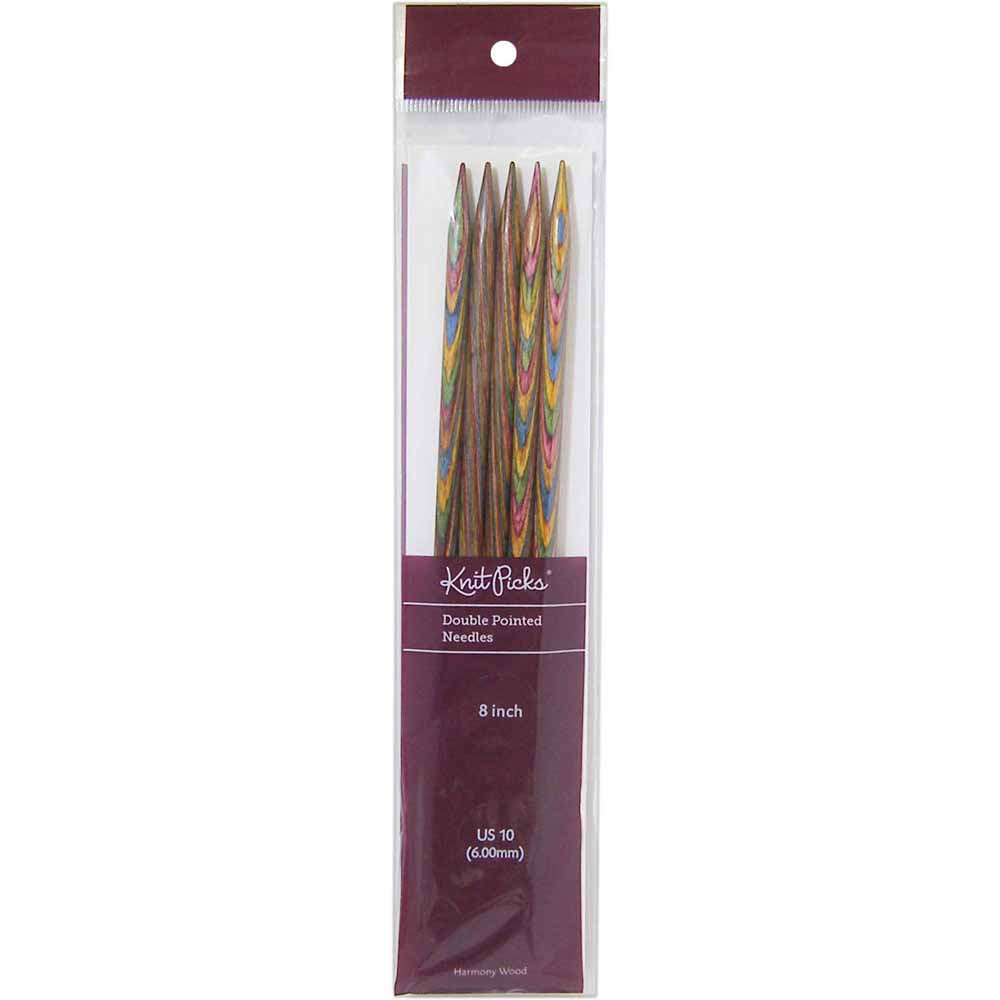 8in. Rainbow Wood Double-Point Knitting Needles 6.00mm