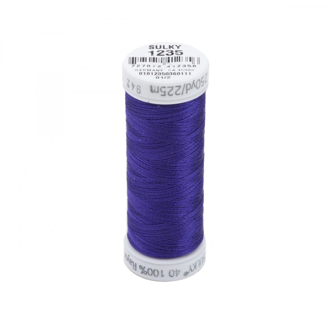 225m 40wt Rayon Embroidery Thread 1235 Deep Purple (4497801838637)