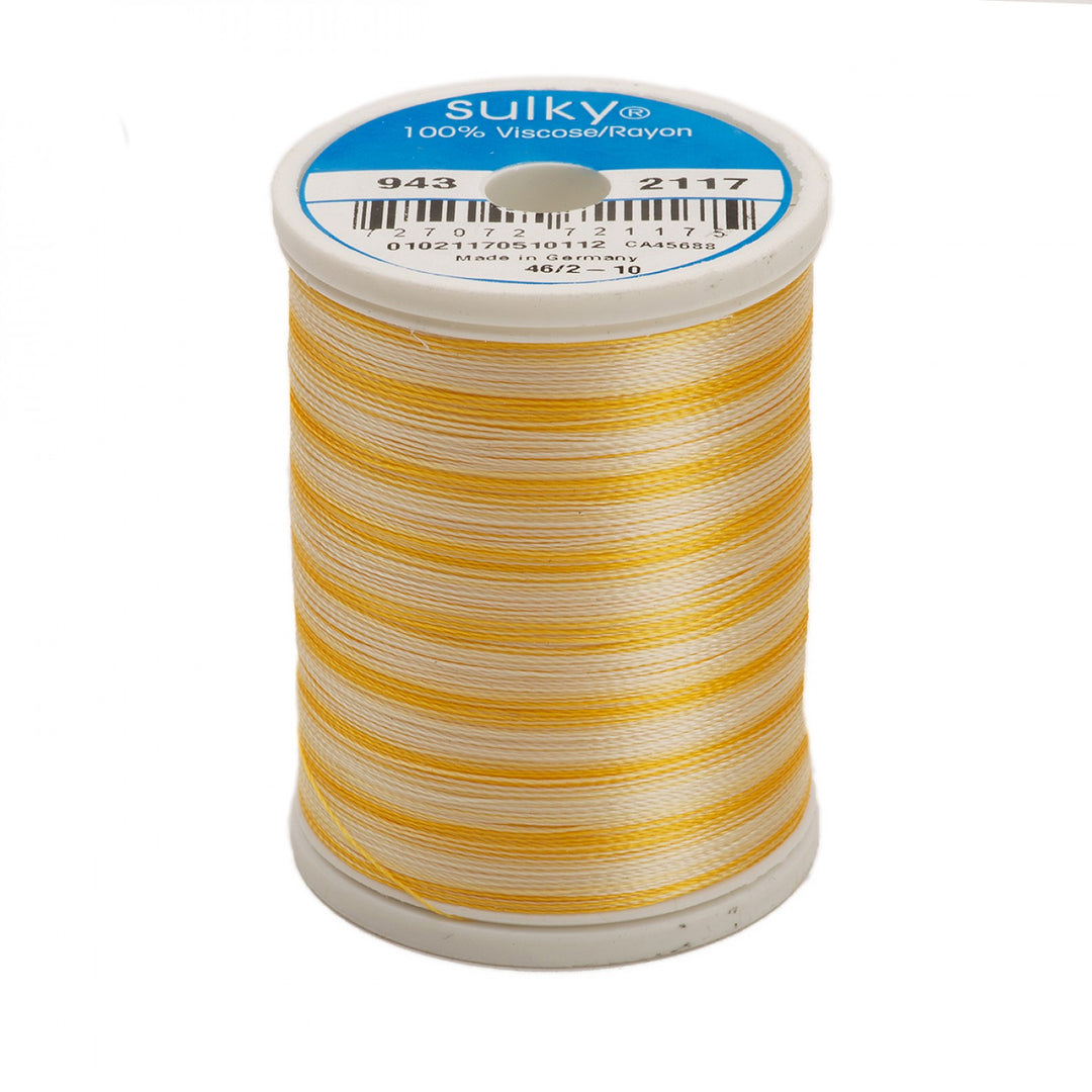 776m 40wt Rayon Thread 2117 Variegated Yellows (4923343241261)