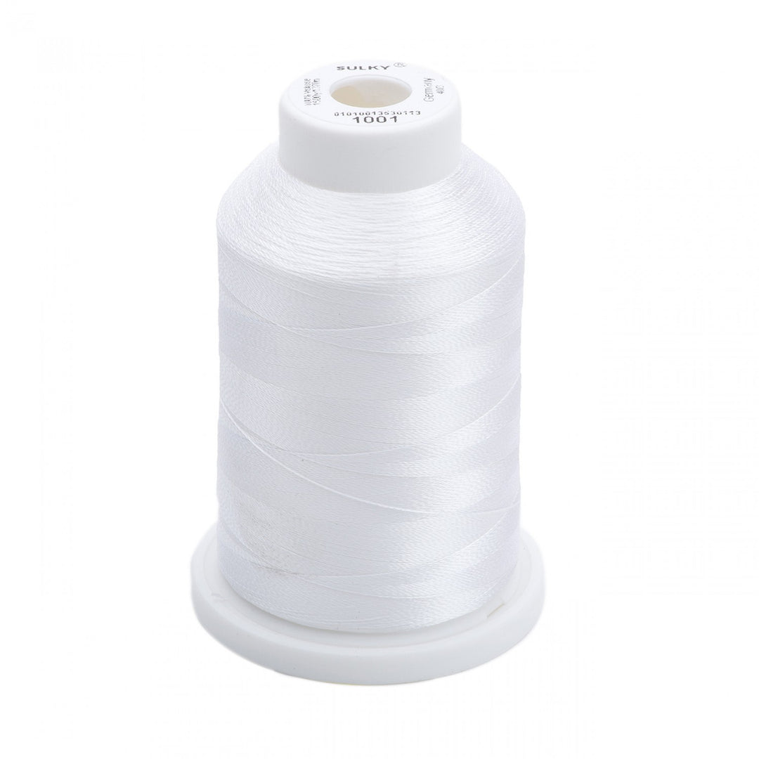 Sulky 1370m 40wt Rayon Thread 1001 Bright White (3884464701485)