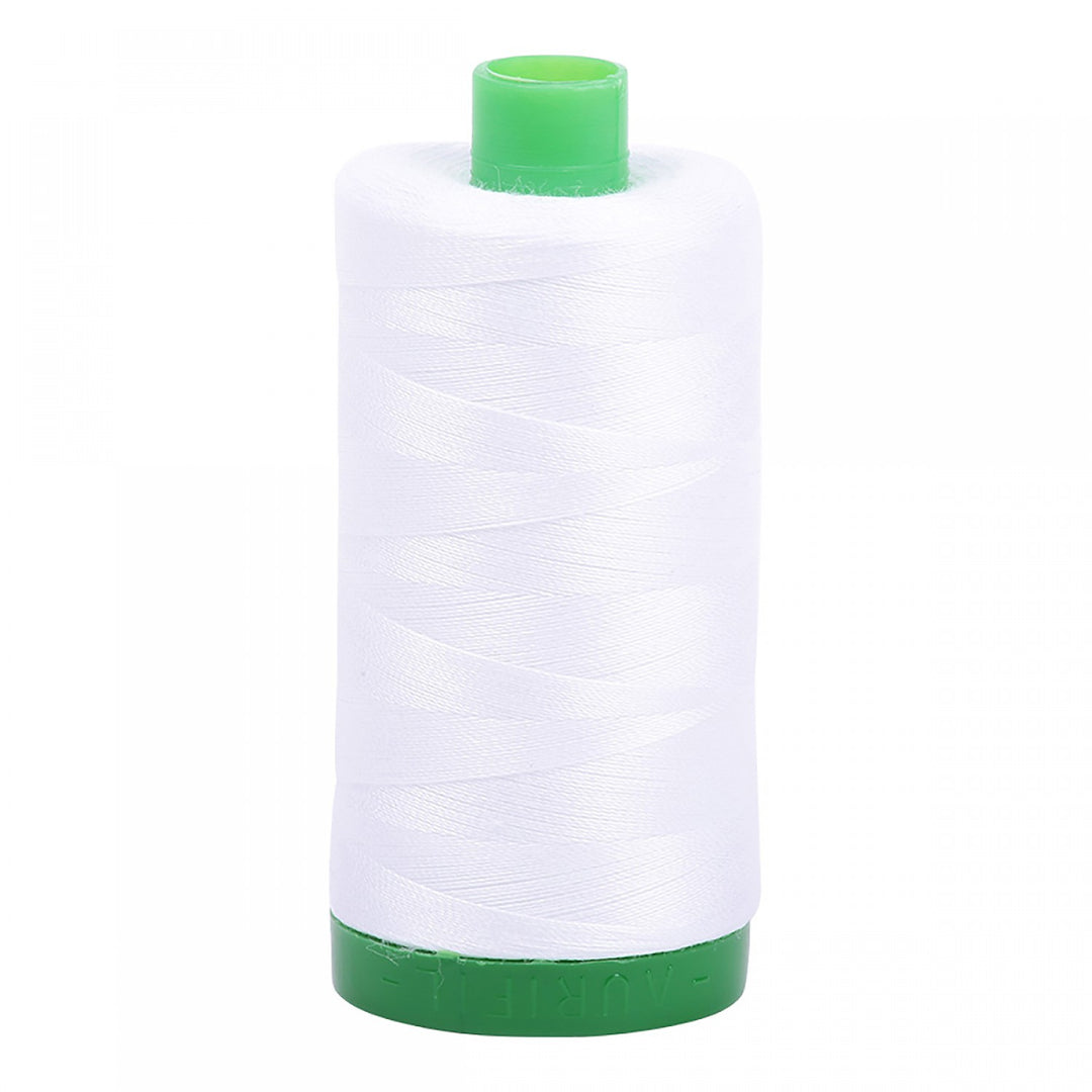 Aurifil 40wt Mako Cotton Embroidery Thread 2024 White (4345971540013)