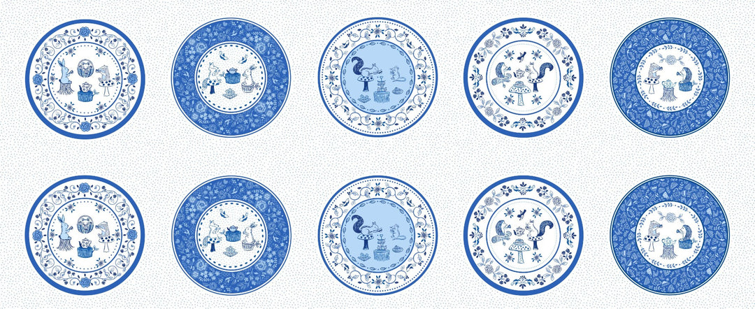 Tea Time Plates Fabric Panel (4975238086701)