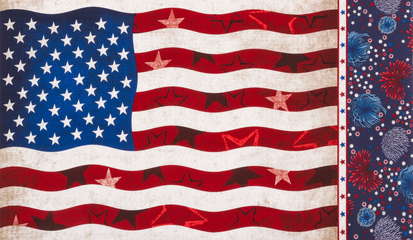 Patriots American Flag Fabric Panel (410945290280)