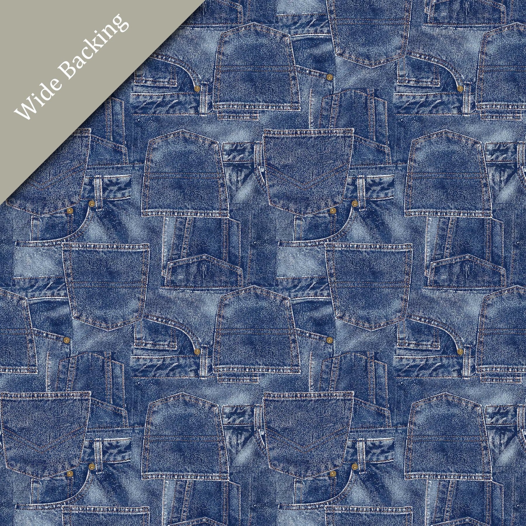 Northcott 108in. Wide Backing Singin' The Blues Pockets Indigo