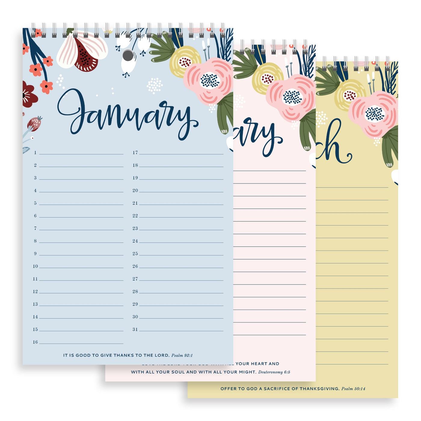 Yearly Gratitude Journal Blush Floral
