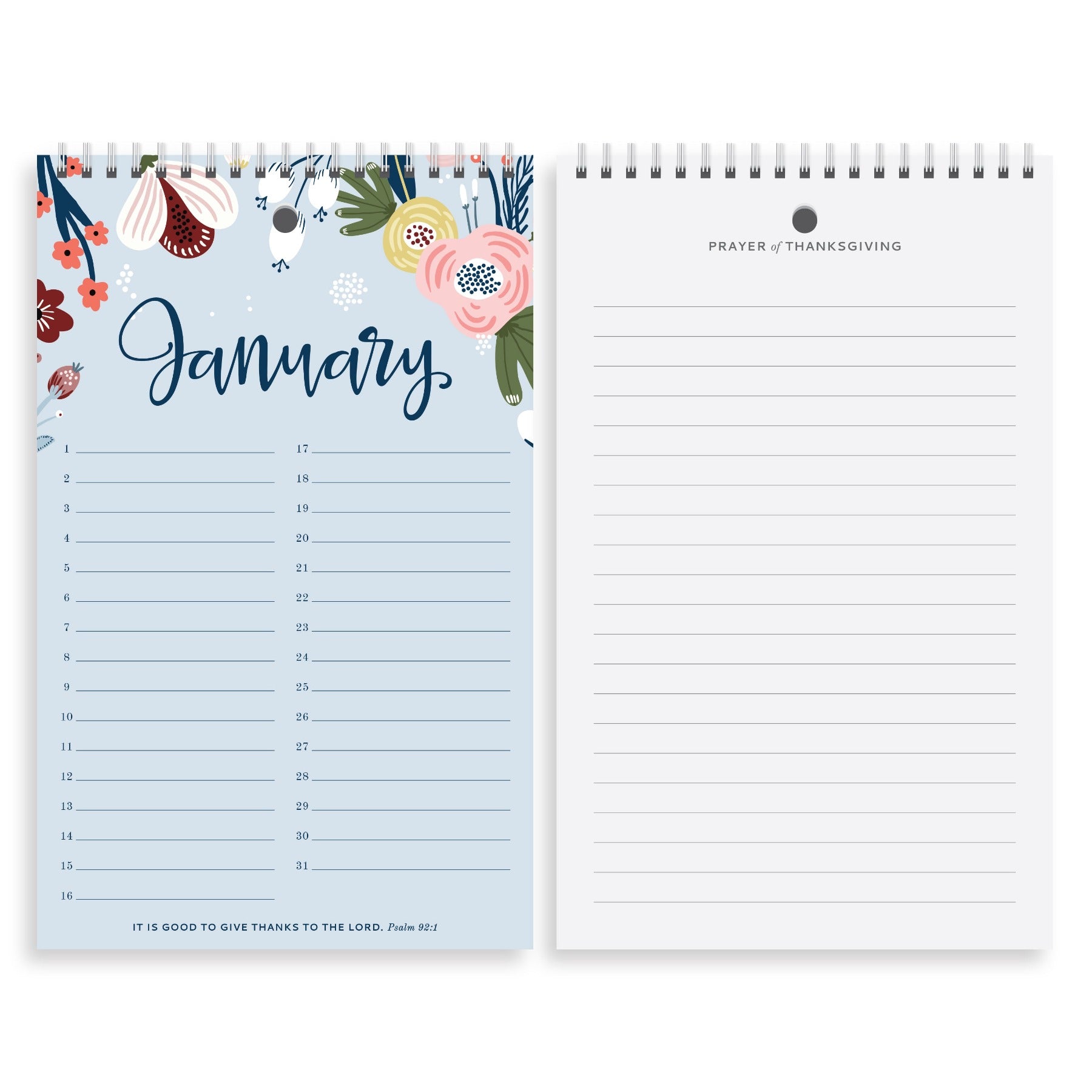 Yearly Gratitude Journal Blush Floral