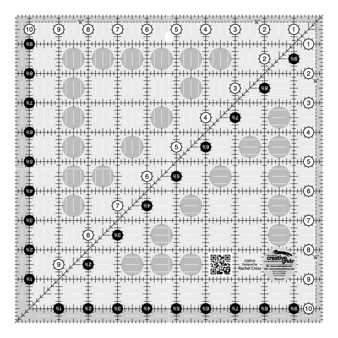 Creative Grids 10.5 inch Square Non-Slip Ruler (5007914762285)