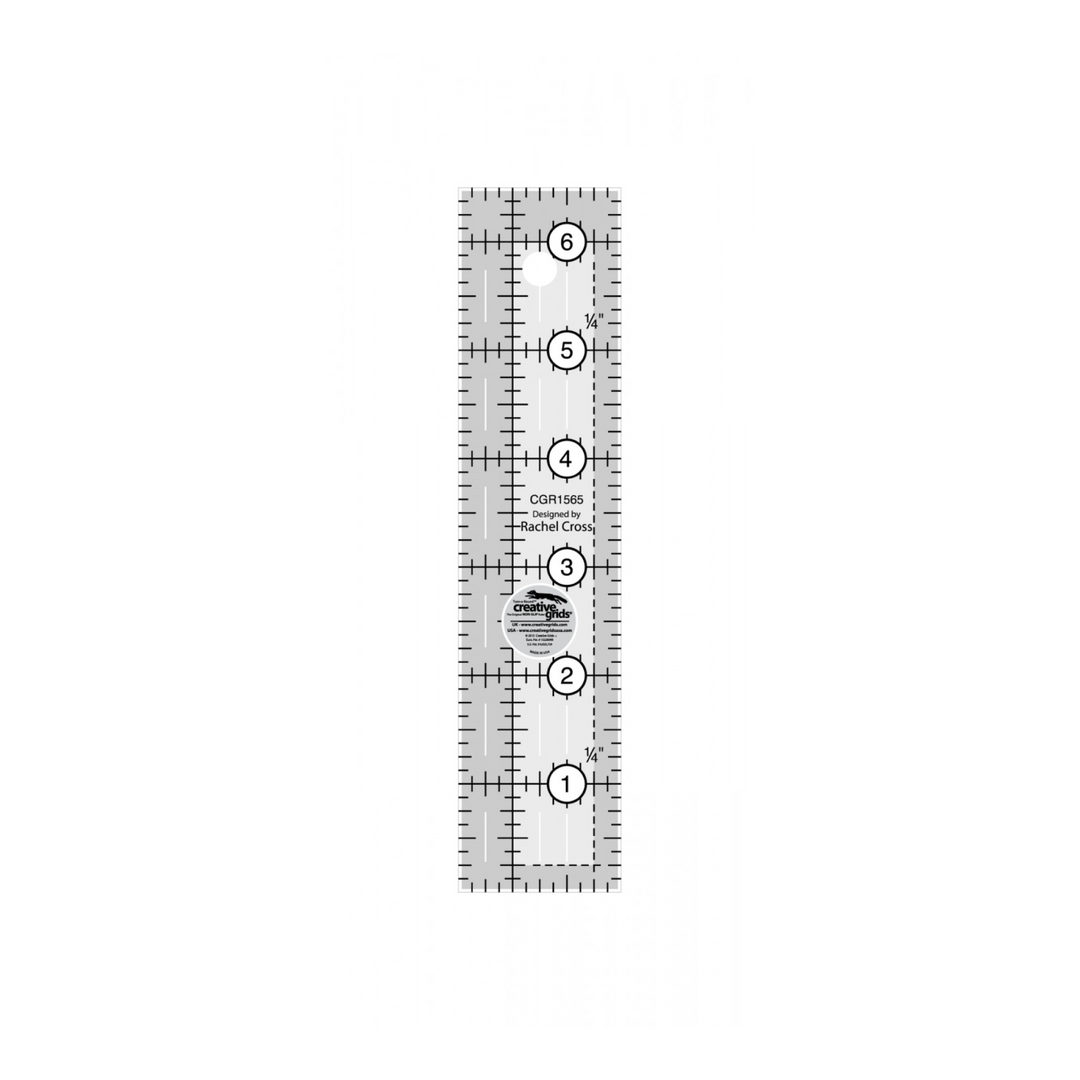 Creative Grids Non-Slip Quilt Ruler 1 and a half inches wide by 6 and a half inches long (716326273069)