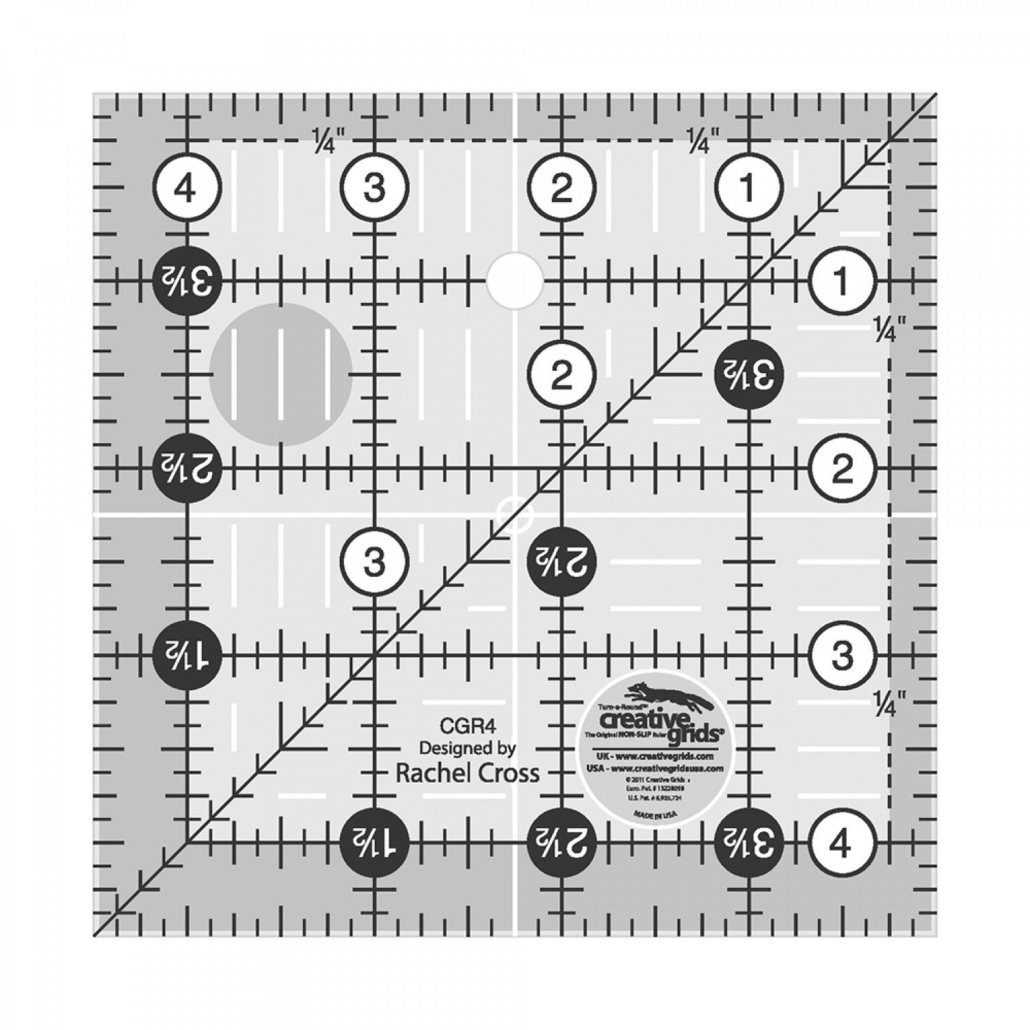 4½in. Non-Slip Square Ruler (410941063208)