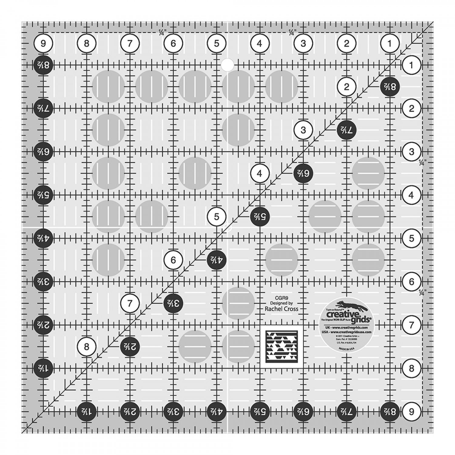 Creative Grids 9½in. Square Non-Slip Ruler