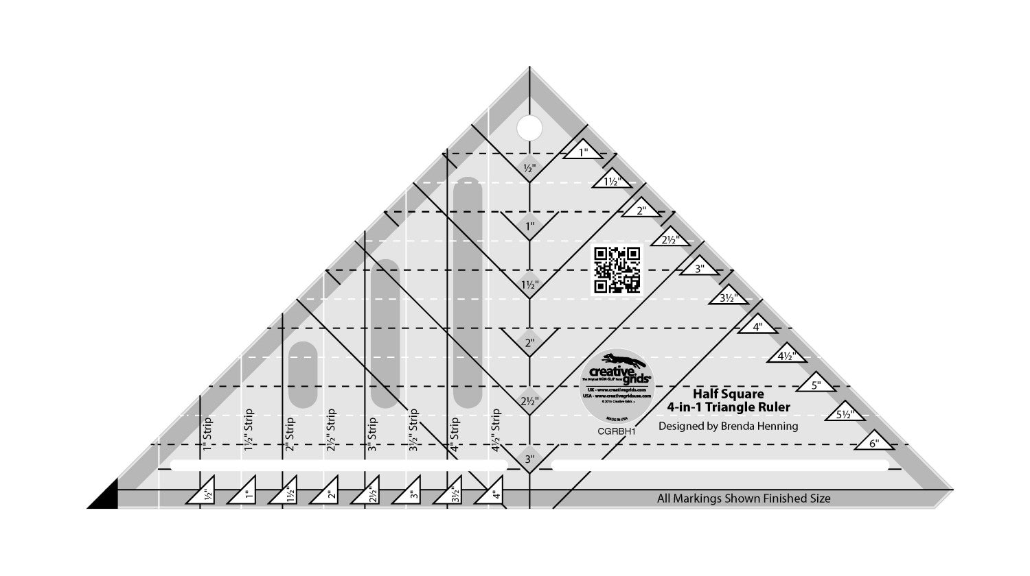 Half-Square 4-in-1 Triangle Non-Slip Ruler (4258778447917)