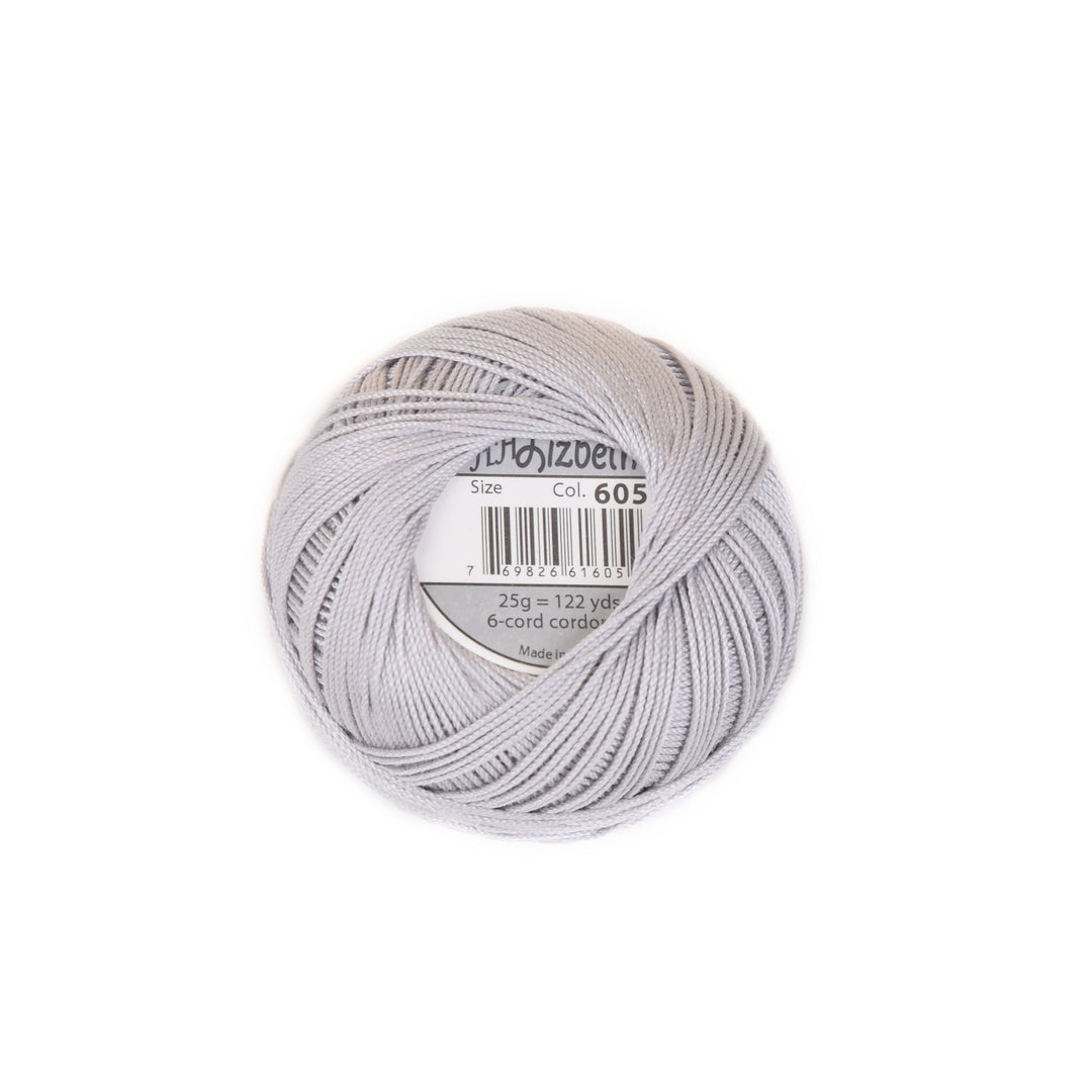 Lizbeth Size 10 Cotton Thread 605 Silver (4680247115821)