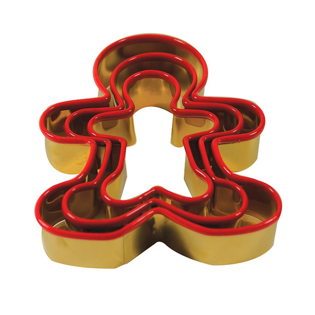 set antique gold Gingerbread man cookie cutters with silicone edge  (1450218487853)