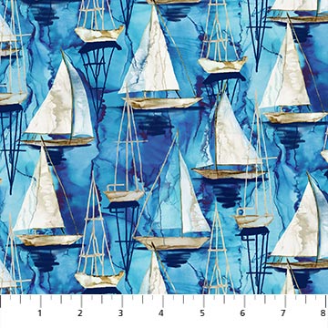 Sail Away Sailboats Dk Blue