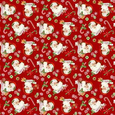 Peppermint Candy Santa Toss Red