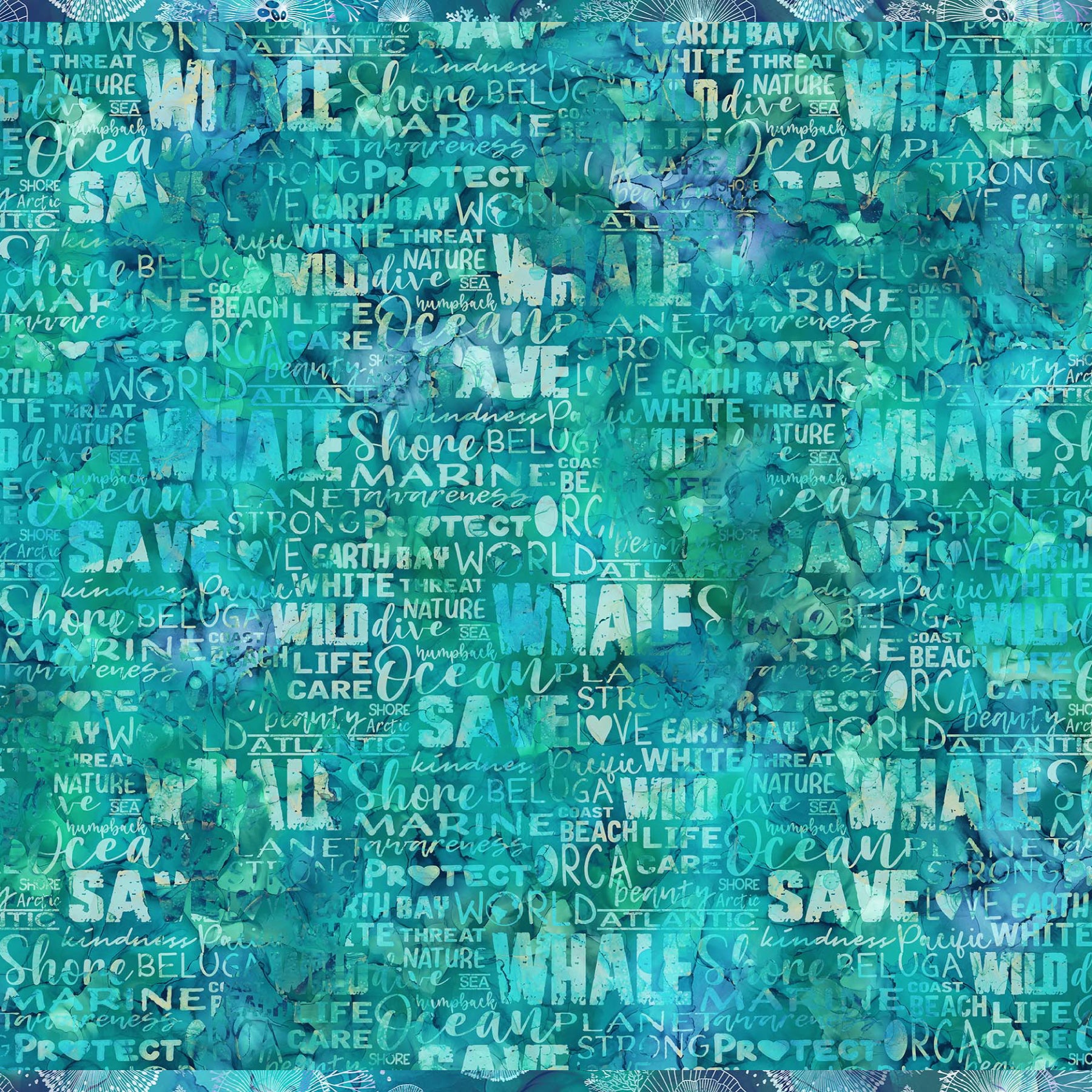 Whale Song Words Teal