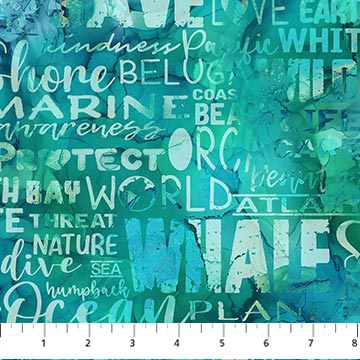 Whale Song Words Teal
