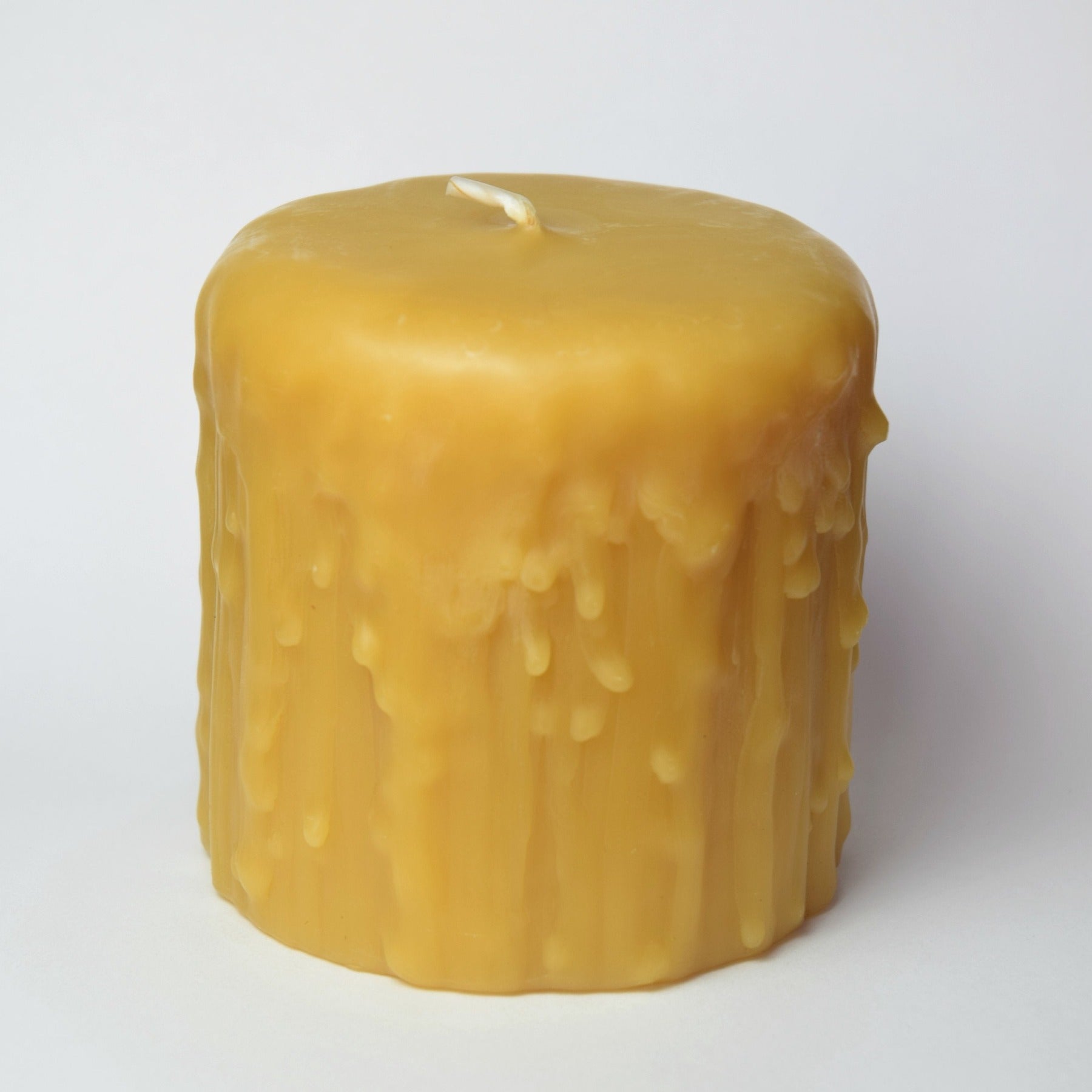 Honey Candles Beeswax 3 Inch Heritage Drip Pillar Candle Natural (10396910409)