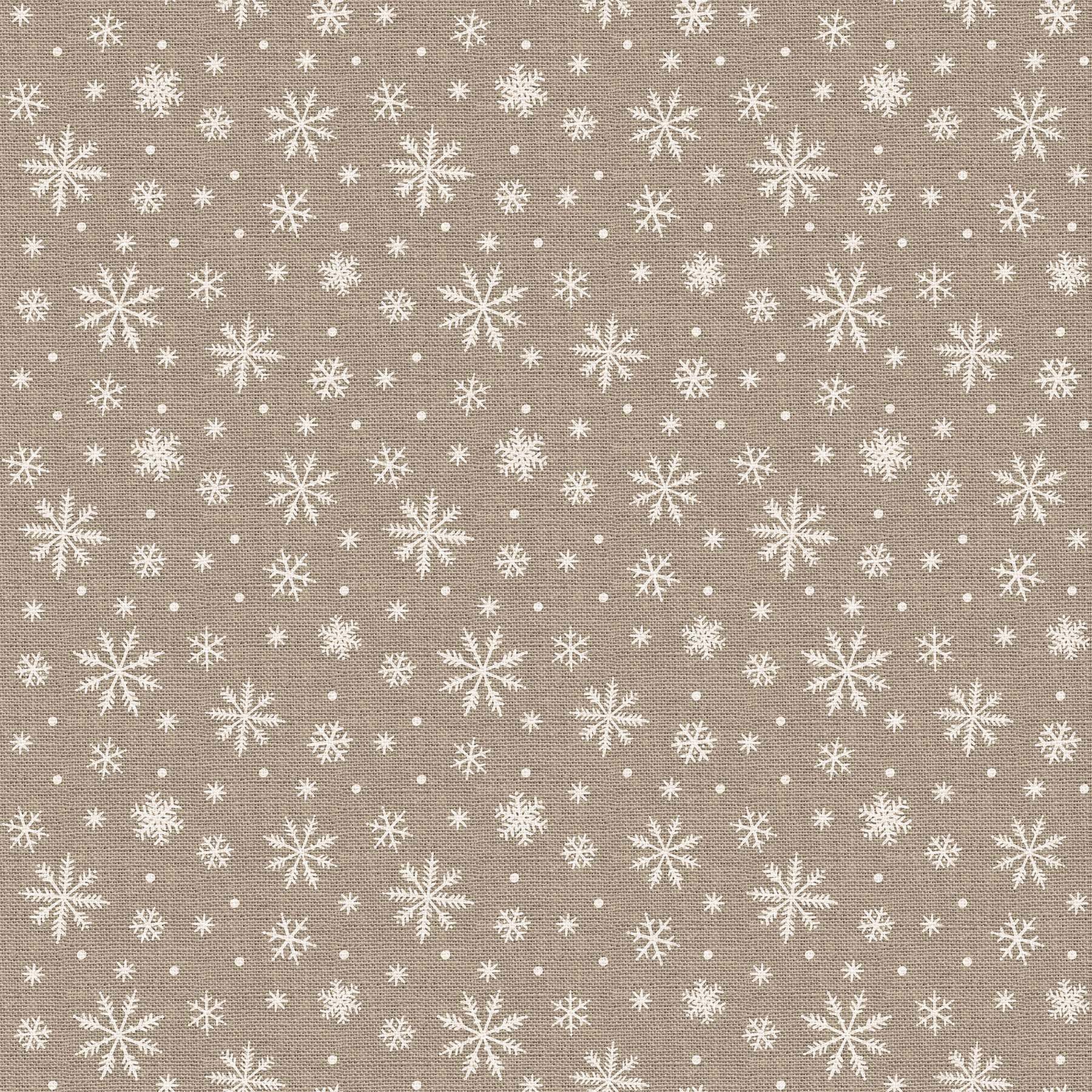 Warm And Cozy FLANNEL Snowflakes Taupe