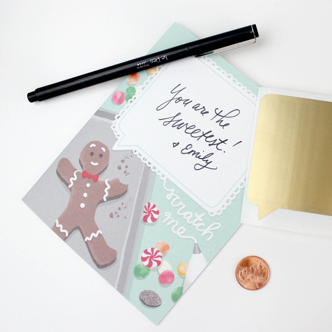 Gingerbread Scratch-off Holiday Card