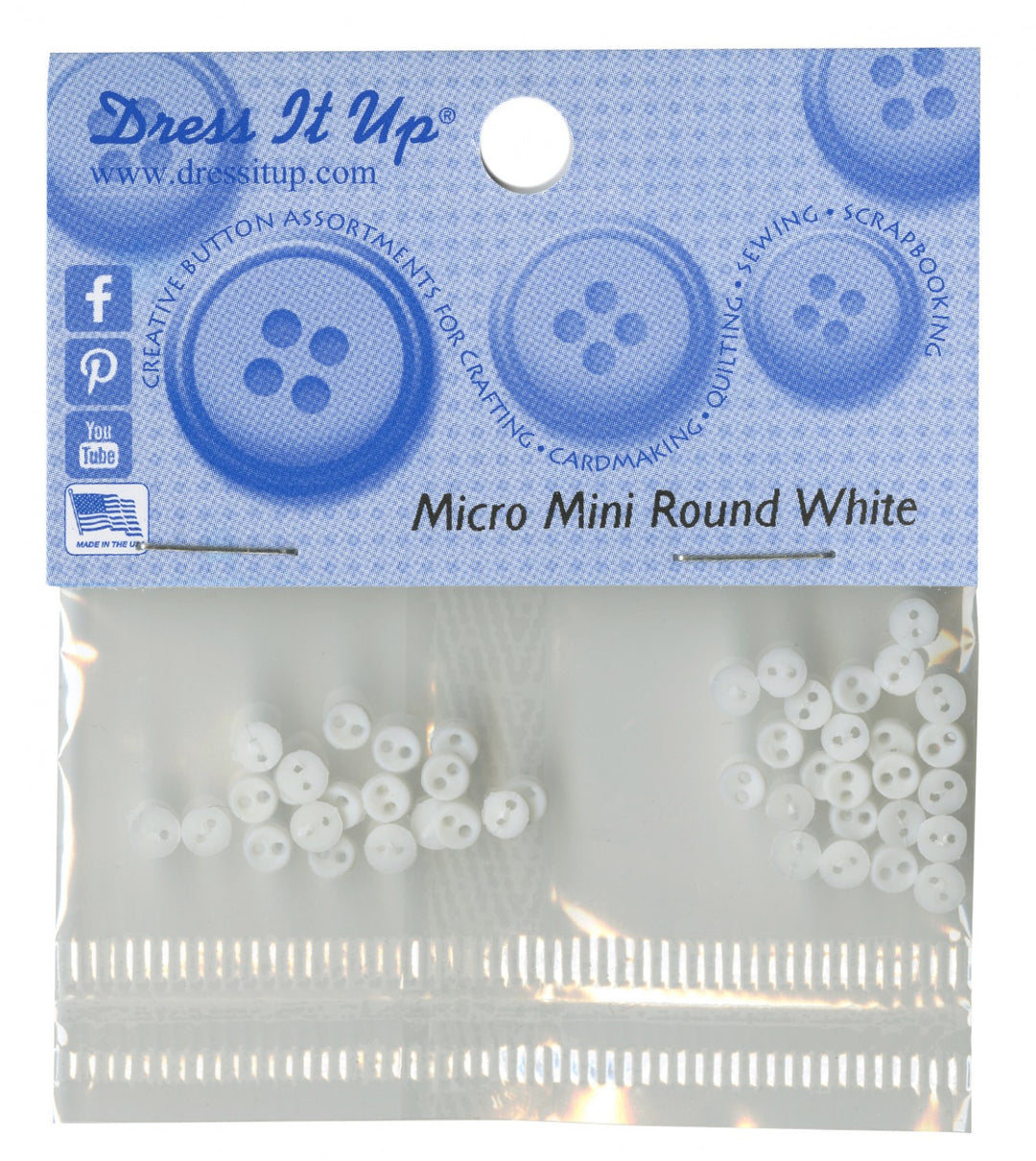 4mm Round Micro Buttons White (4100991221805)