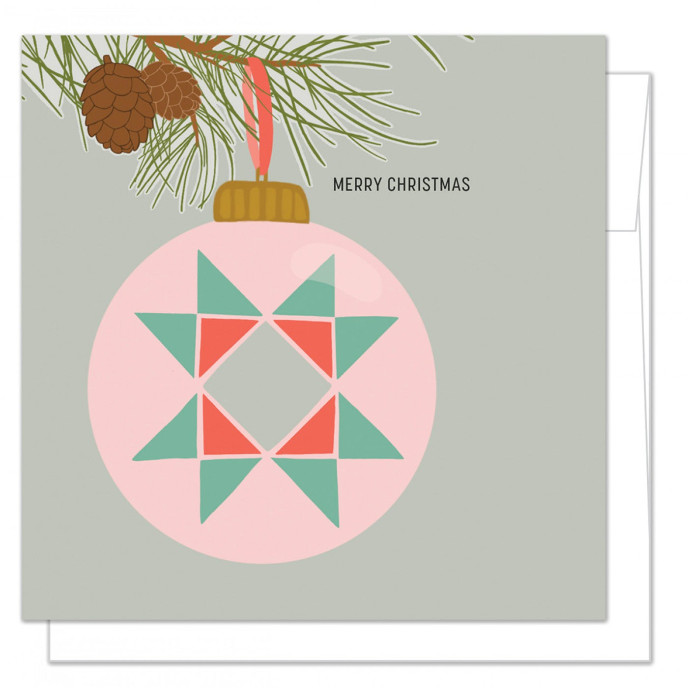 Merry Christmas Quilt Ornament Note Card