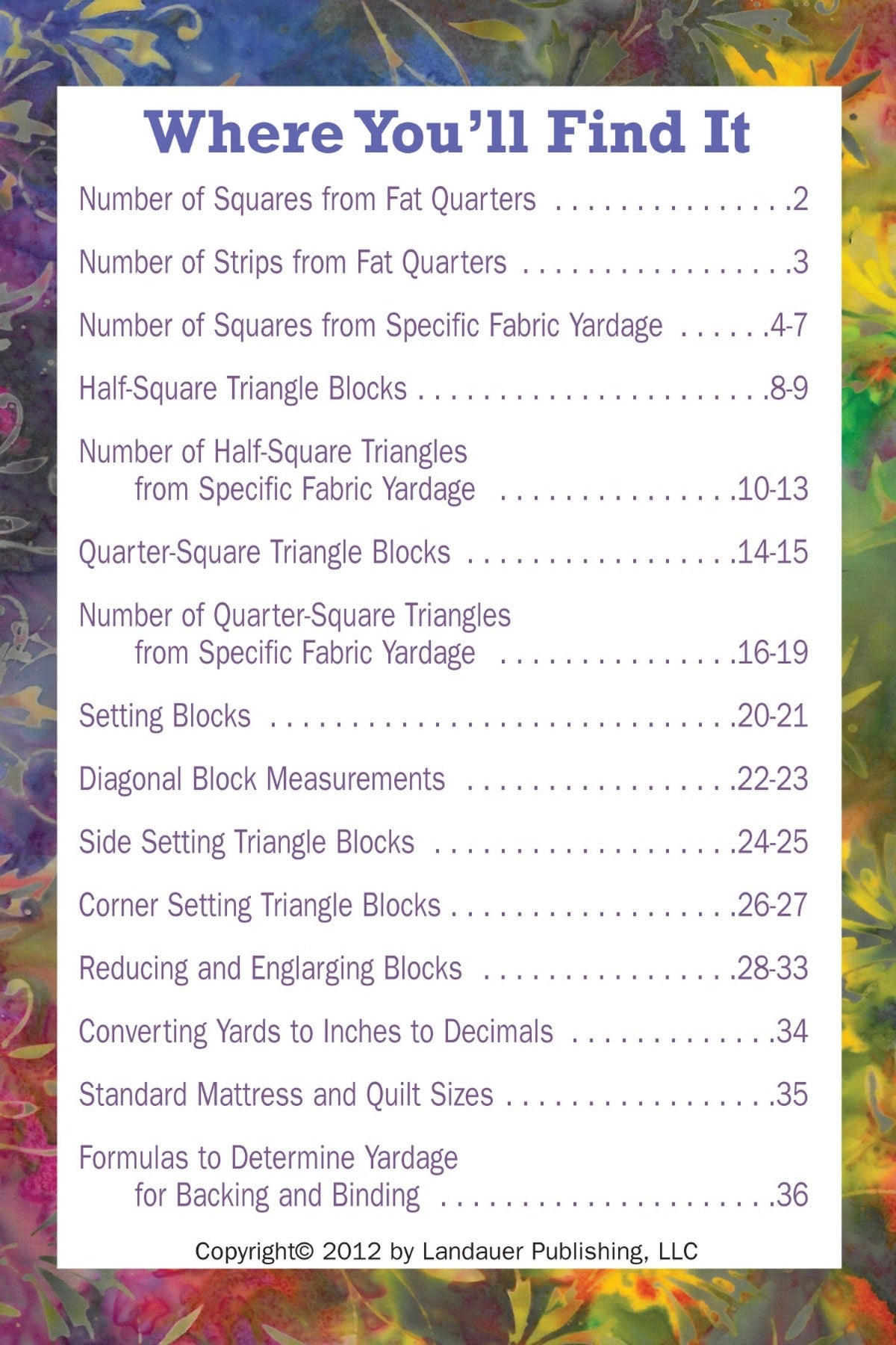 No Math Quilt Charts & Formulas (Softcover) (411036549160)