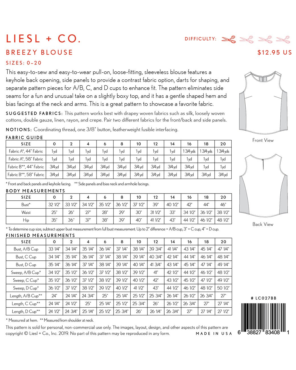 Breezy Blouse Sewing Pattern (5472652820645)
