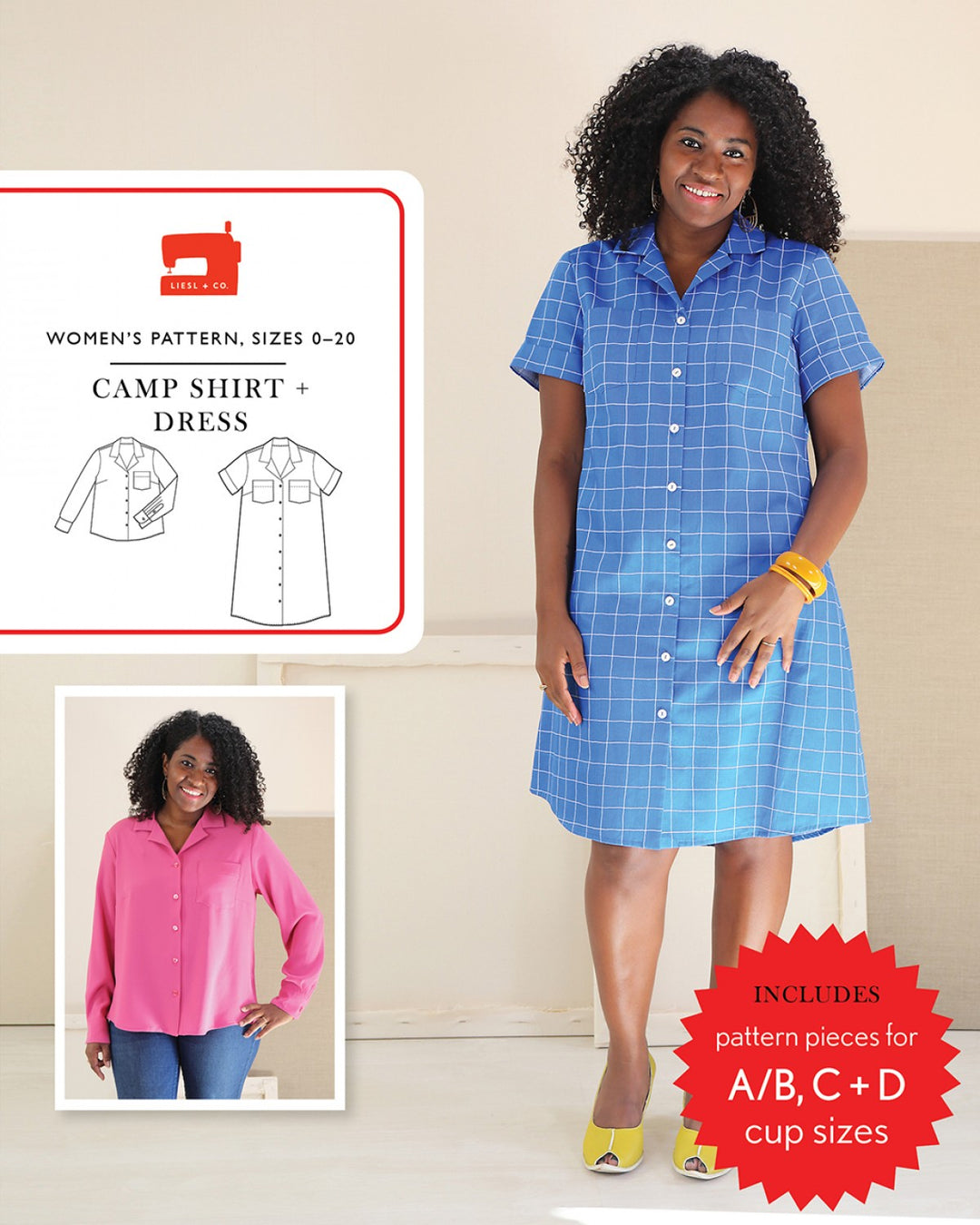 Camp Shirt & Dress Sewing Pattern (5468672852133)