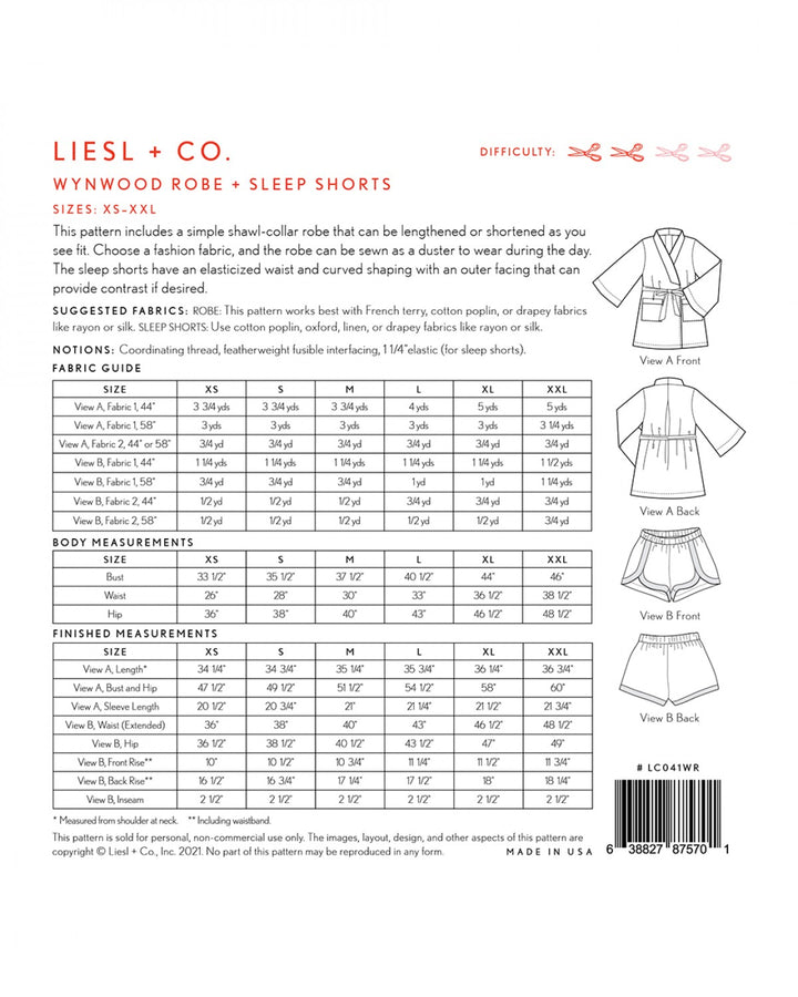 Wynwood Robe + Sleep Shorts Pattern