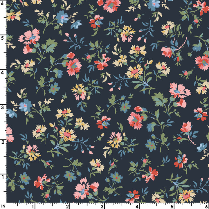 Lovely Bunch Tossed Floral Navy