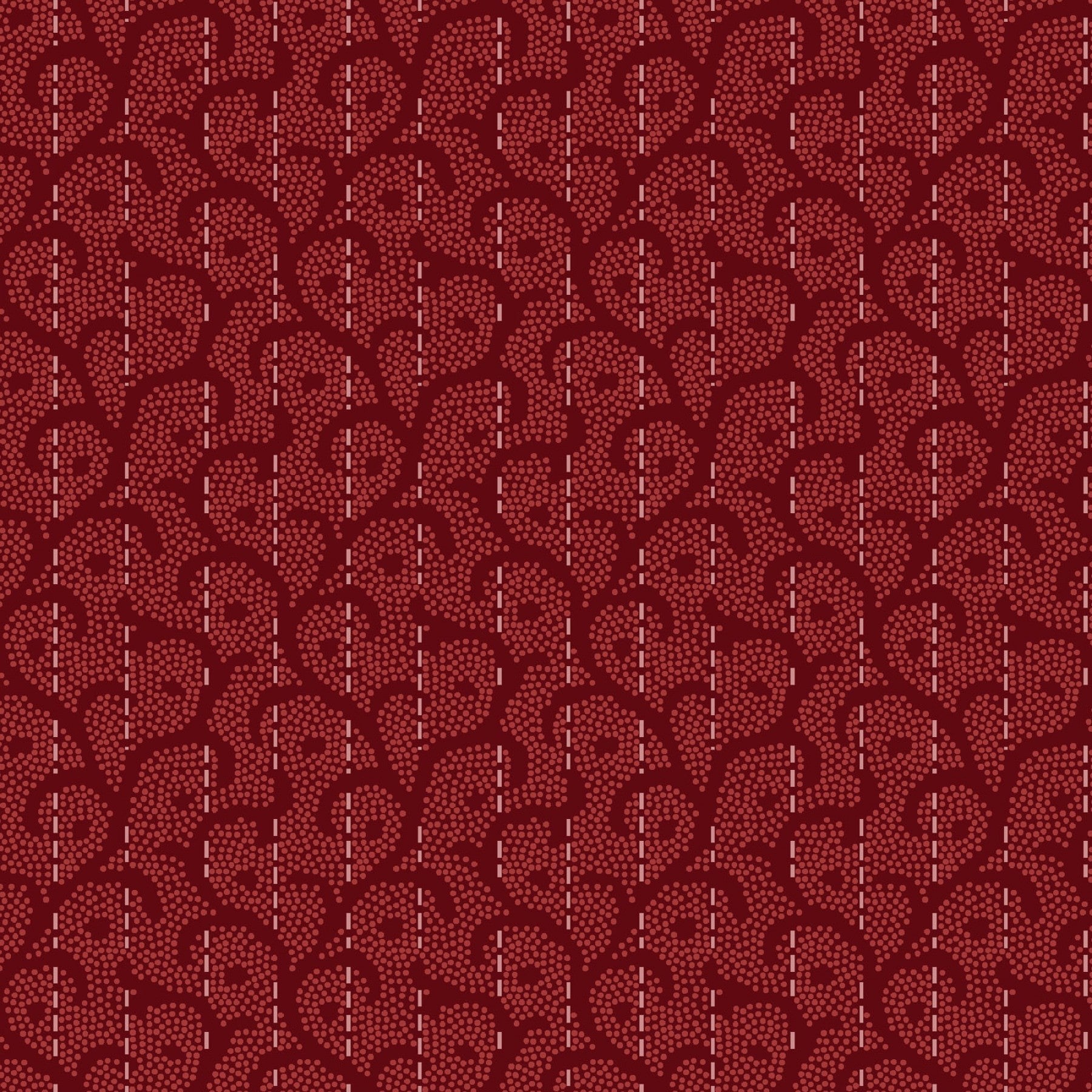 Heritage Woolies FLANNEL Stitched Scroll Red (5373462184101)