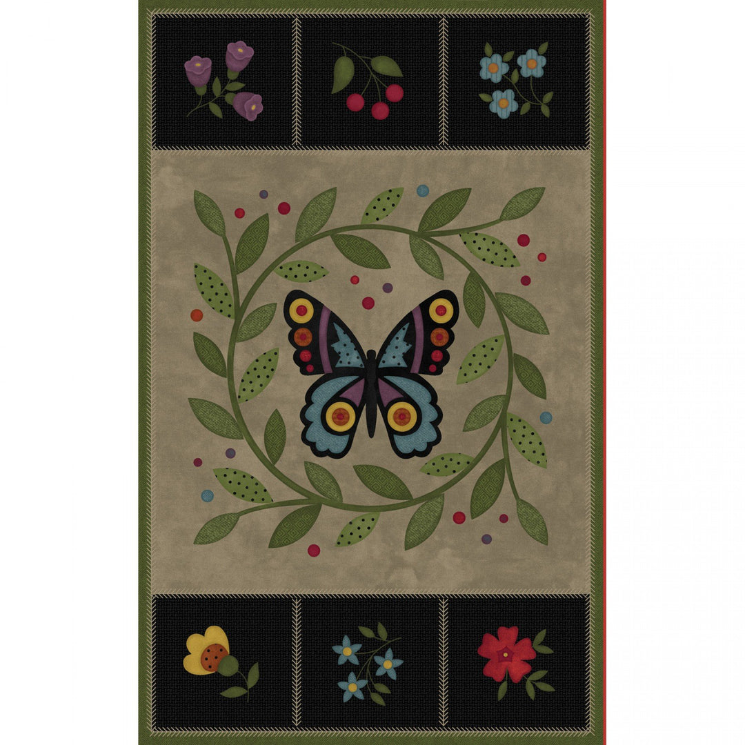 Bonnie's Butterflies FLANNEL Fabric Panel