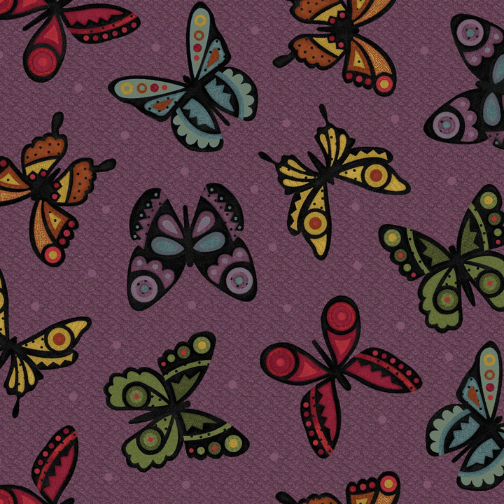 Bonnie's Butterflies FLANNEL Butterflies Violet
