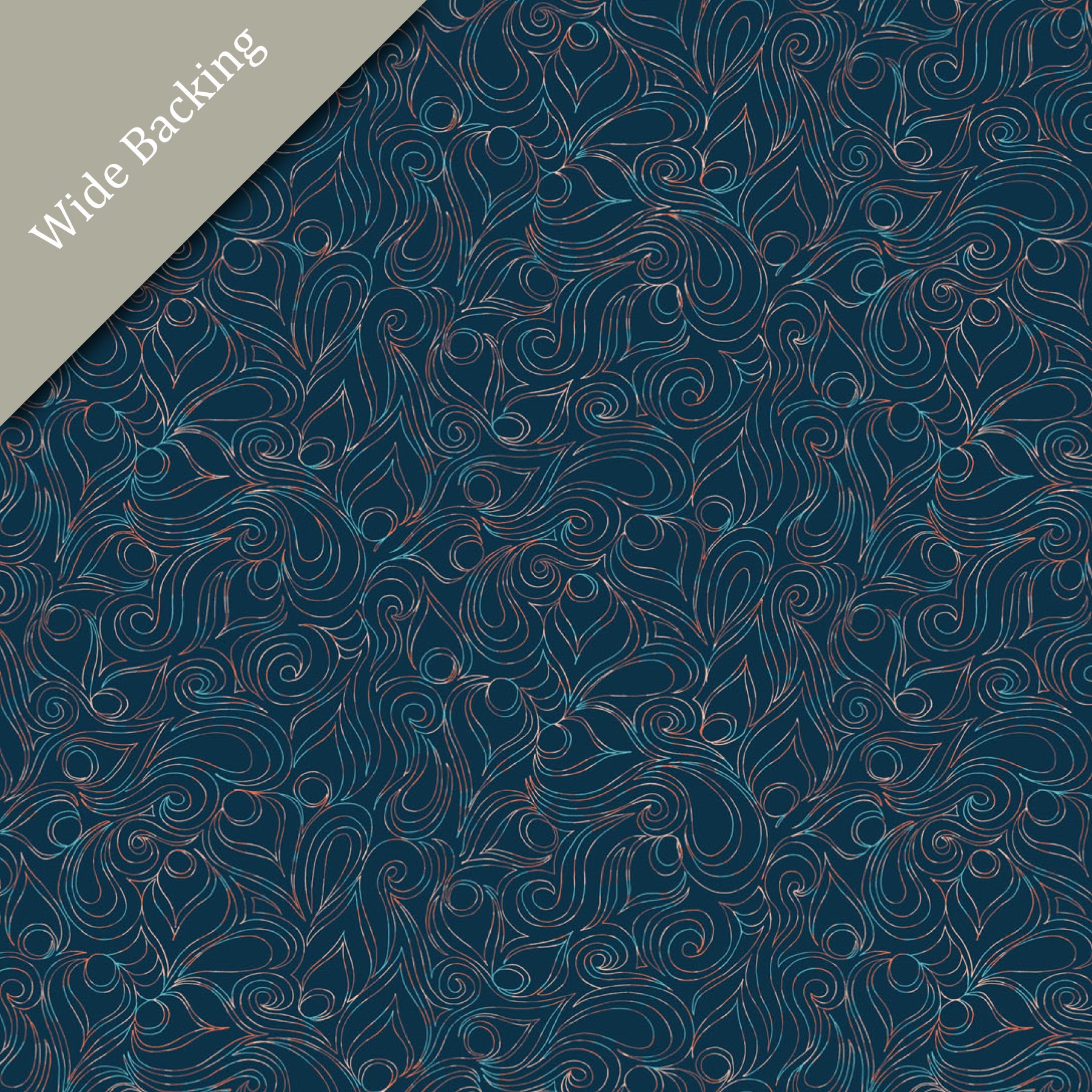 108in. Wide Backing Infinity Wisps Navy