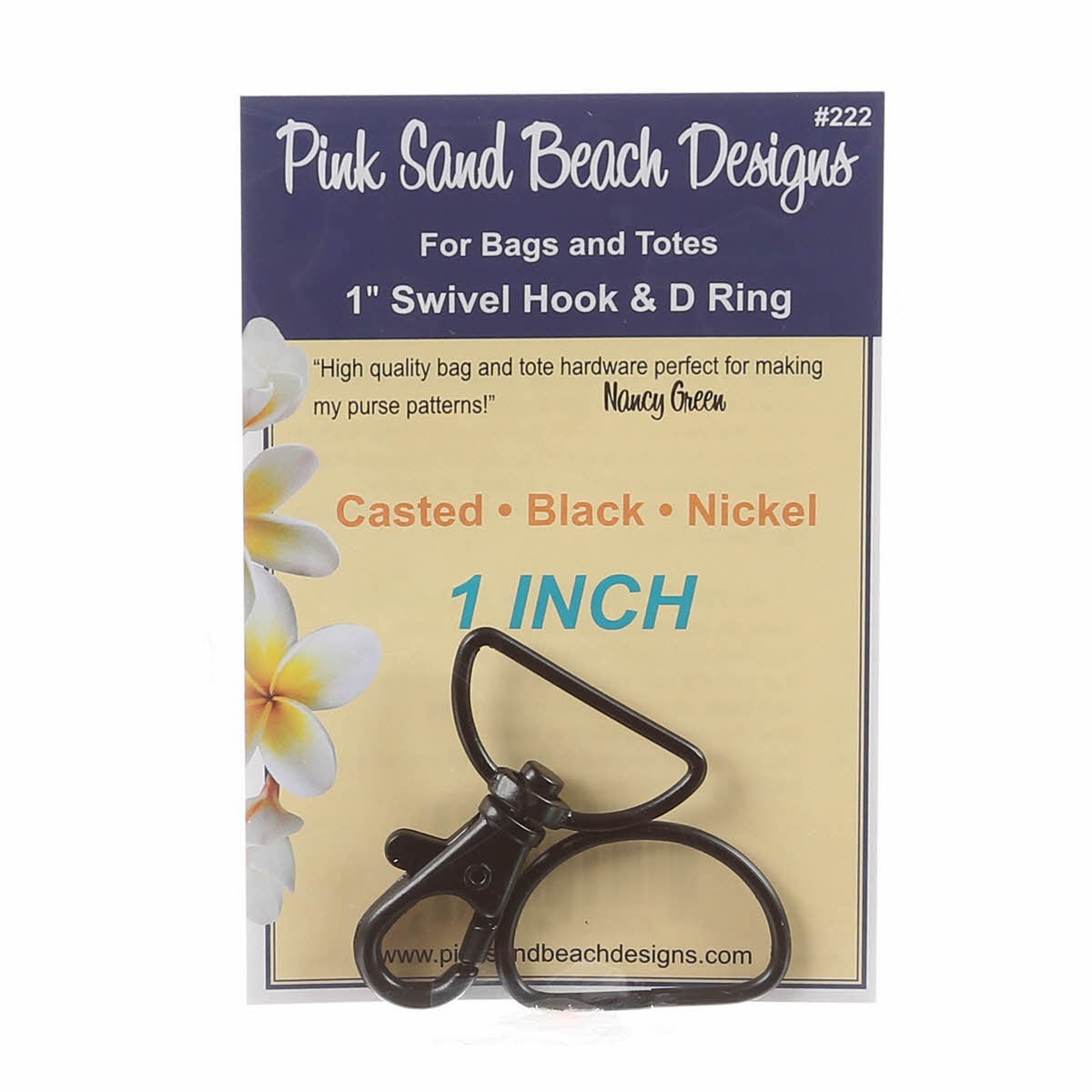 1in Swivel Hook and D Ring - Black Nickel (4200691564589)