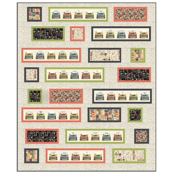 Letterpress Cotton Quilt Fabric by Deborah Edwards for Northcott Type Vintage (410054459432)
