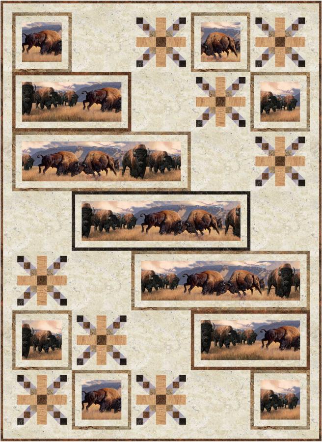 Bison At The Border Quilt Pattern by Patti Carey of Northcott (10438175881)