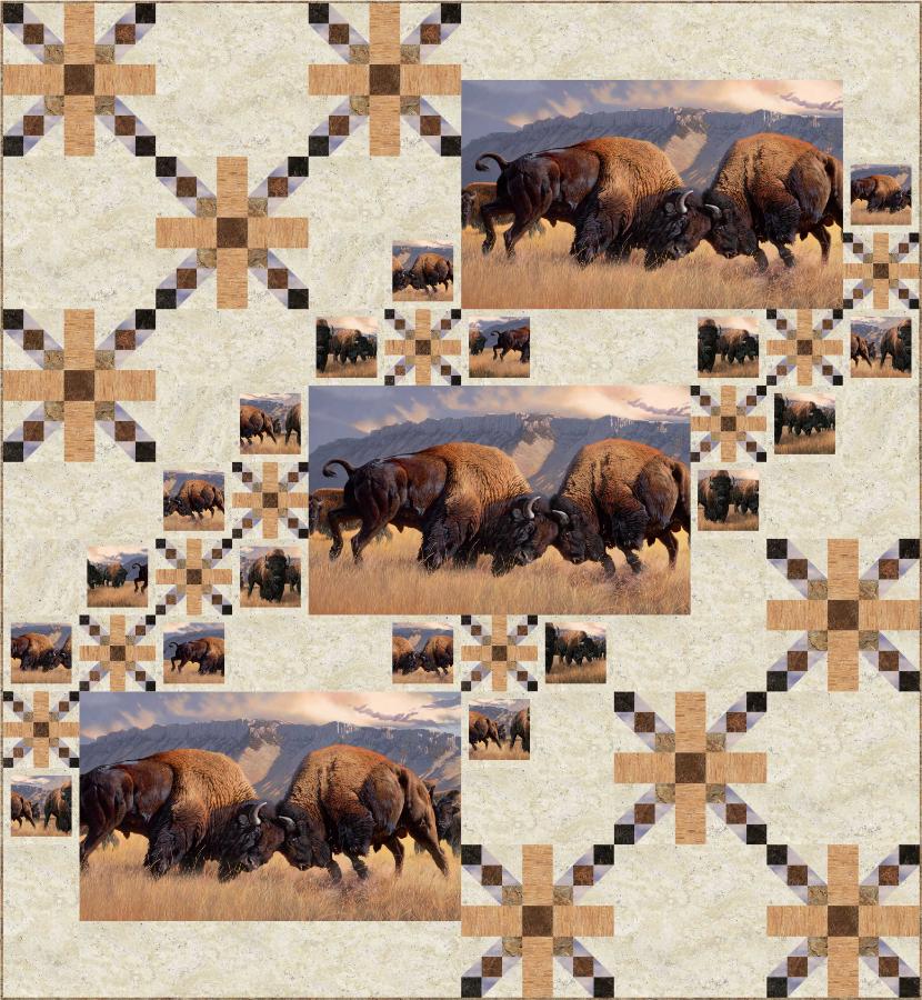 Bison At The Border Queen Quilt Pattern by Patti Carey of Northcott (10438175881)