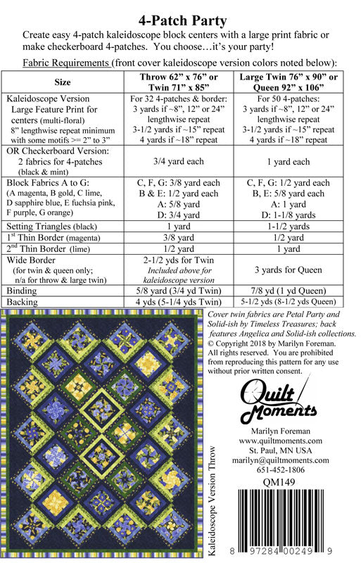 Four Patch Party Quilt Pattern (1508346429485)