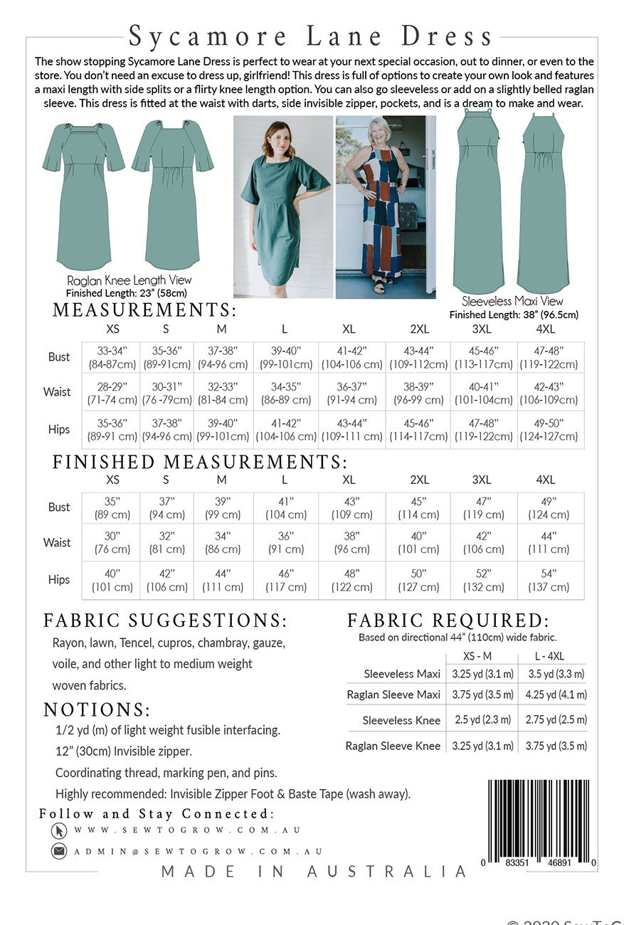 Sycamore Lane Dress Sewing Pattern (6042803765413)