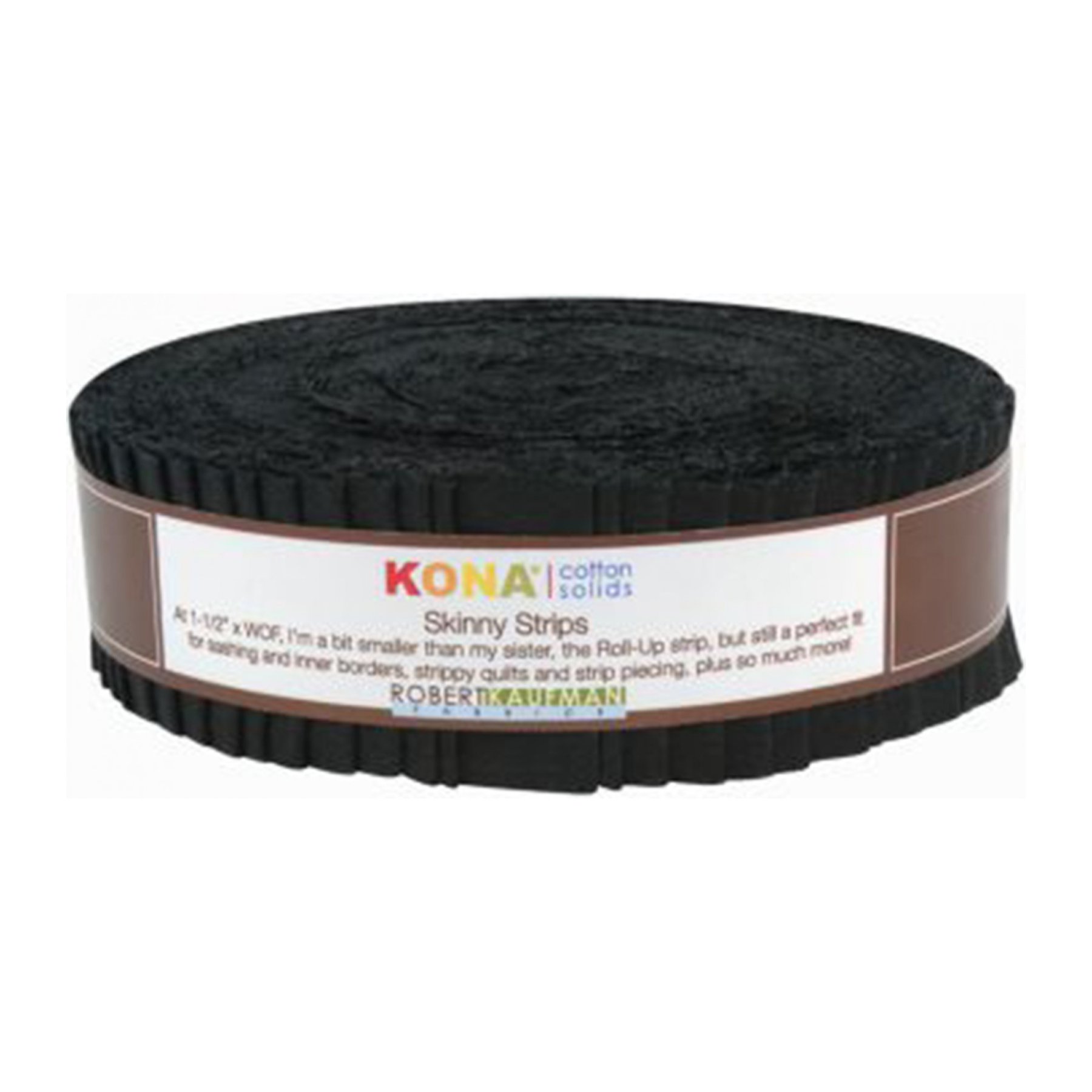 1½in. Skinny Strips KONA Solids Black 40pc (1623785177133)