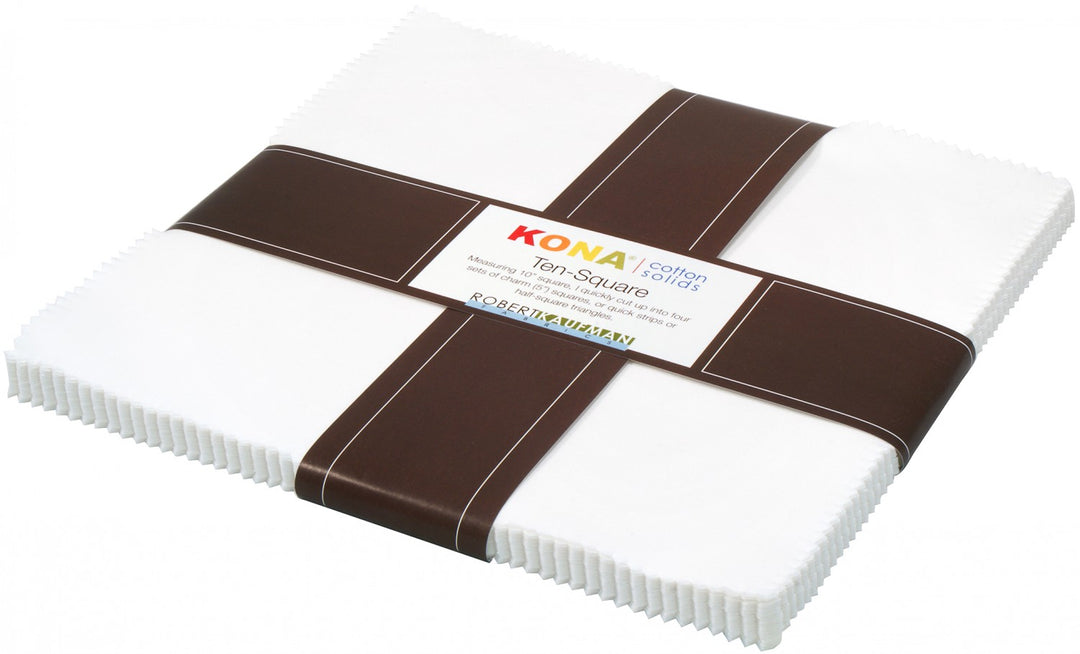 10 Kona White Cotton Fabric Squares 42pc