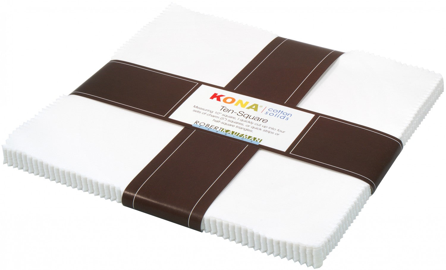 10in Squares KONA Solids White 42pc (1512296153133)