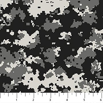 Crazy For Camo Digital Black Quilt Fabric